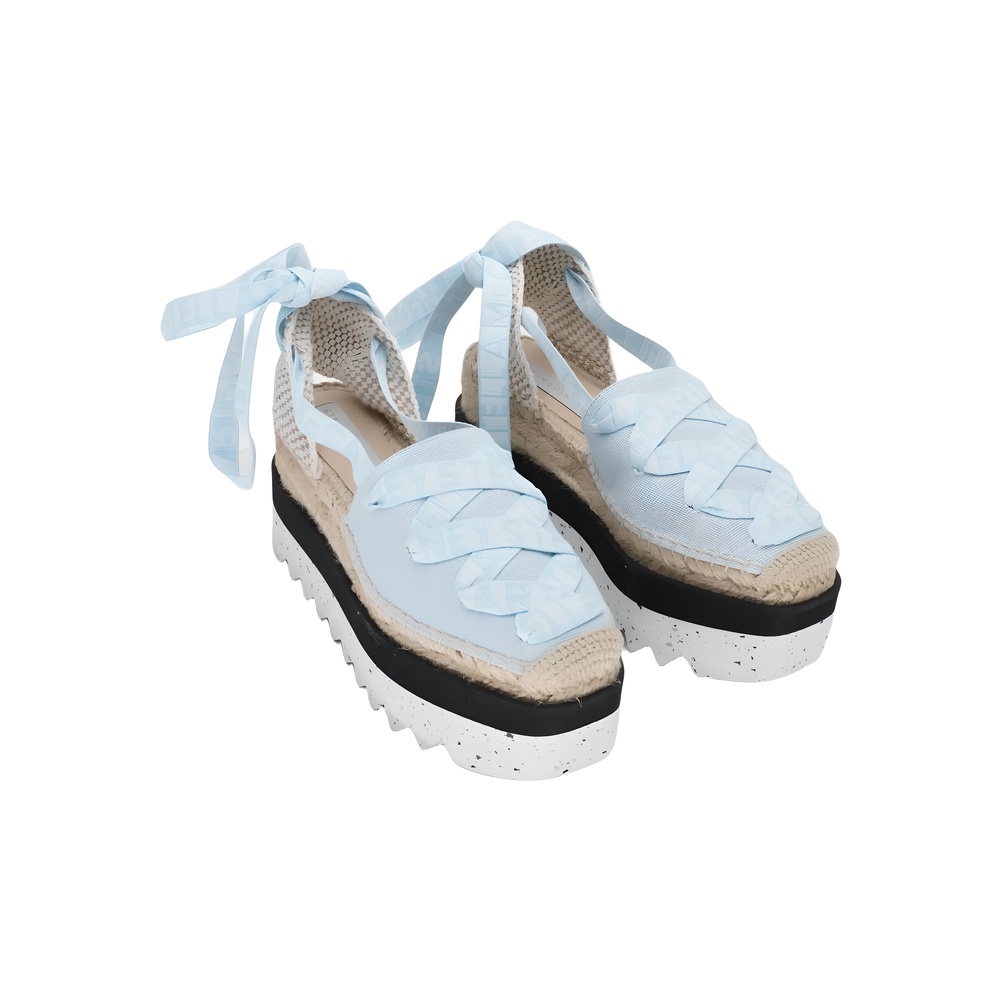 Stella McCartney SS21 Gaia Flat Espadrille Powder Blue Size 8